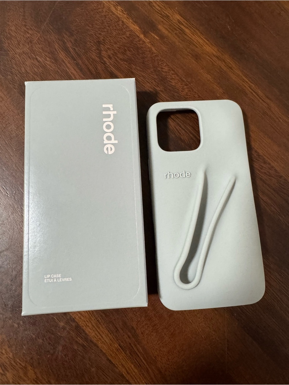 RHODE Sculpted Lip Phone Case in Light Gray
